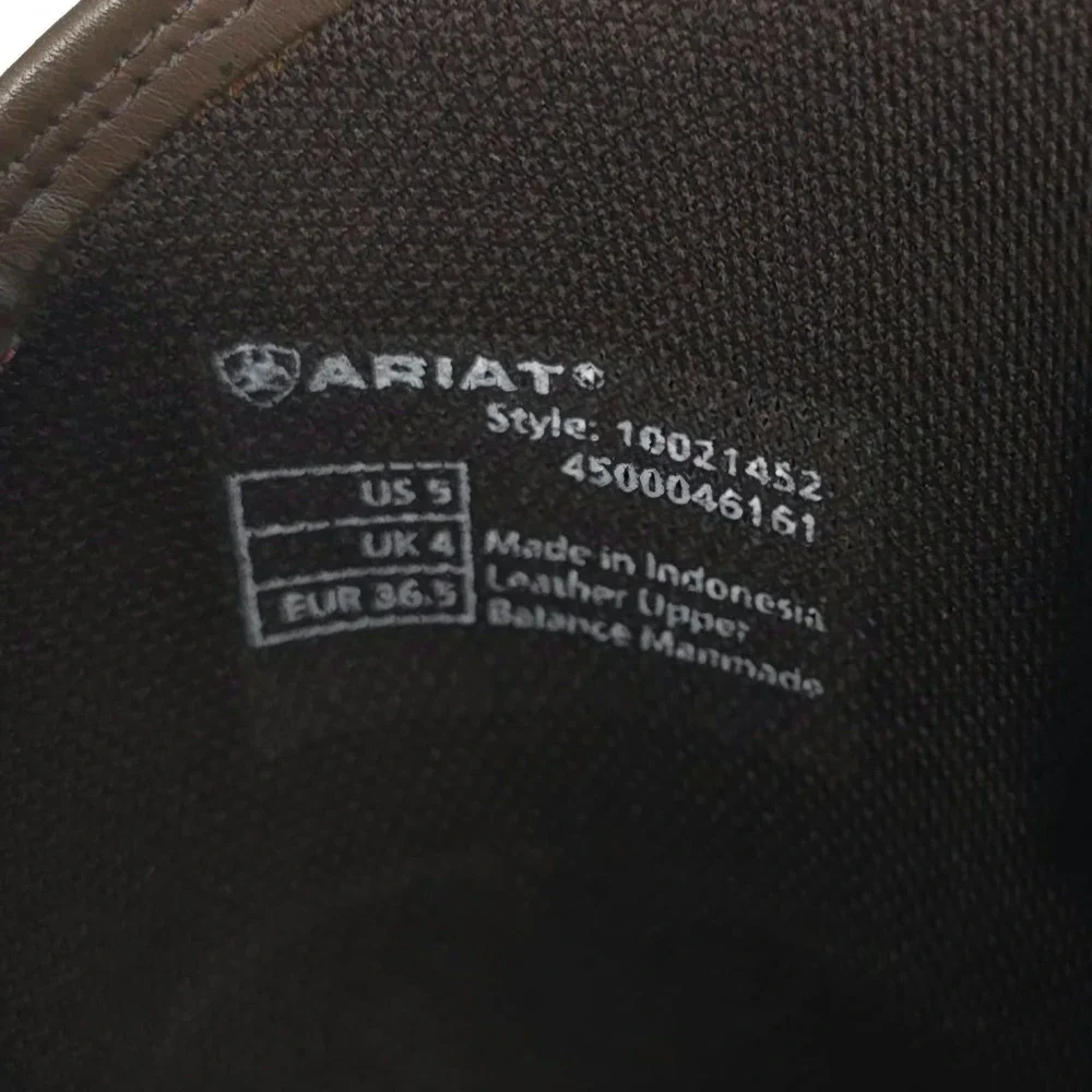ARIAT Kids US5 Brown Leather Square Toe Western Cowboys Boots 10021452